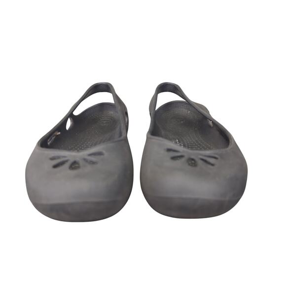 Crocs Taylor Slingback Slip-on Shoes 200092 Black Round Toe Flats Women's Size 7 - Picture 3 of 8